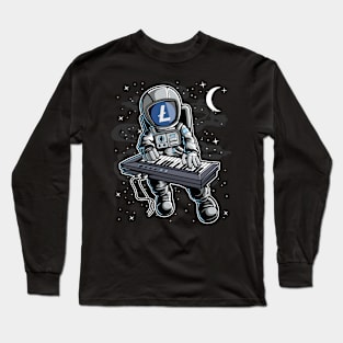 Astronaut Organ Litecoin LTC Coin To The Moon Crypto Token Cryptocurrency Blockchain Wallet Birthday Gift For Men Women Kids Long Sleeve T-Shirt